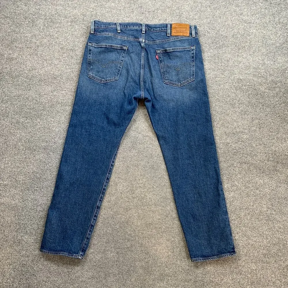 Levis Jeans Mens 38 Blue 502 Taper Selvedge Premium Denim Big E Medium Wash 2025